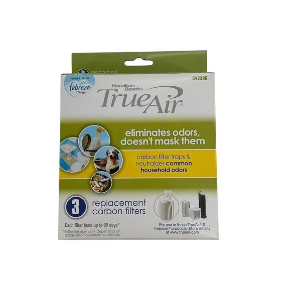 3 Pack Hamilton Beach TrueAir Replacement Carbon Filters Household True Air - Picture 1 of 7